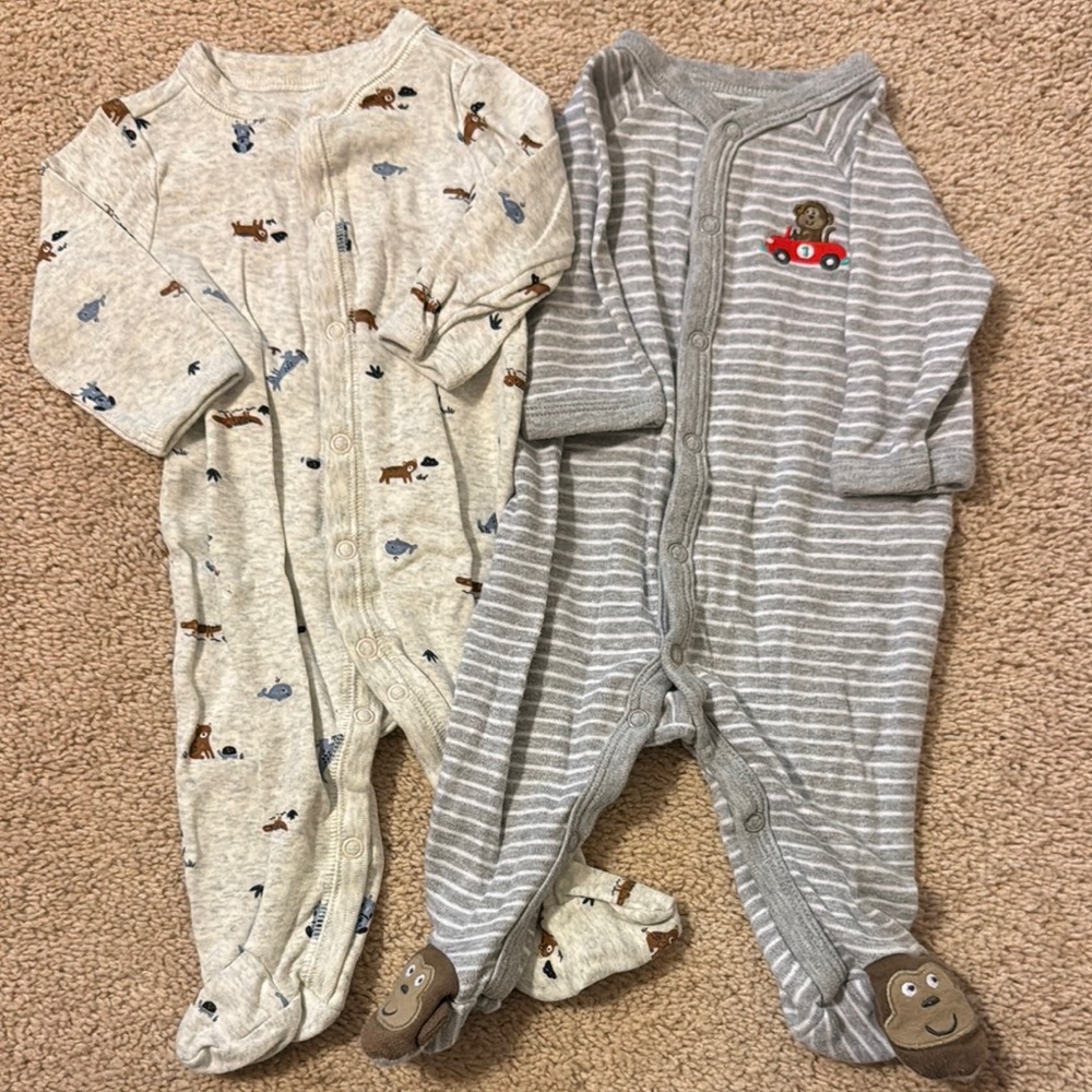 Cozy Kids One Piece Set - Gray and Cream